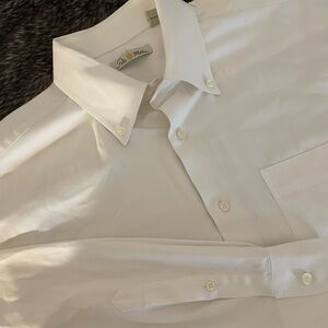 Peter Millar Long Sleeve White Mens Large button down 100% cotton.